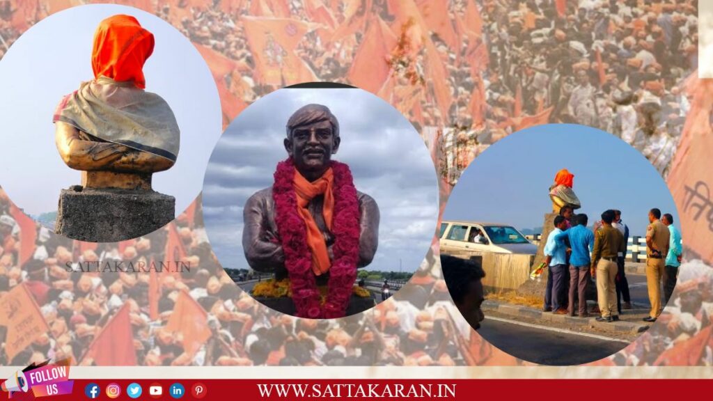 काकासाहेब शिंदे यांचा कायगाव येथील गोदावरी पुलावरील पुतळा.
